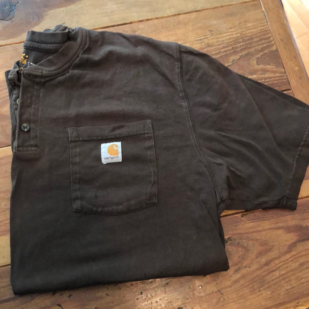 Men’s Carhartt Henley Brown short sleeve work shirt